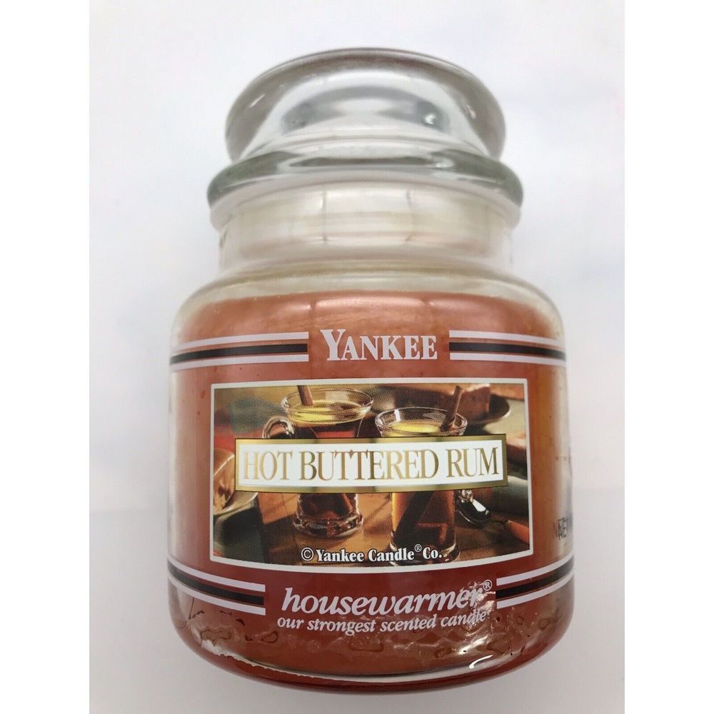 Yankee Candle 14.5oz Housewarmer Jar - Black Band -HOT BUTTERED RUM